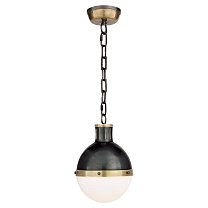 Hicks Small Pendant бронза и полированная старая латунь с белым стеклом