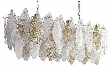 подвесной светильник с хрустальными лепестками золото