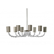 Oval Lartigue Chandelier Clear crystal with Nickel Porta Romana