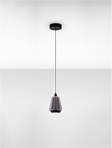 Matt Black Metal Base & Smoky Glass LED 8Watt 220-240Volt 330Lm IP20 3000K D:12 H:200cm