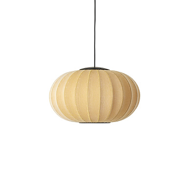 KWO57 SU LED Knit-Wit Made By Hand Подвесной светильник с овальным текстильным абажуром жёлтого цвета с LED