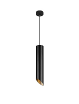 Sandy Black & Gold Aluminium Black Fabric Cable LED GU10 1x10 Watt 100-240Volt IP20 bulb excluded D: 6 H: 150 cm