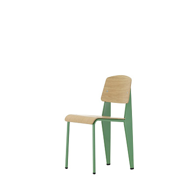 4055737141690 Standard Vitra Стул обеденный зелёный с деревянным сиденьем