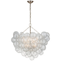 Talia Grande Chandelier патинированное серебряное покрытие с прозрачным завитковым стеклом