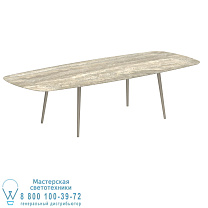 STYLETTO СТАНДАРТНЫЙ ОБЕДЕННЫЙ СТОЛ 300X120CM АЛЮМИНИЕВЫЕ НОЖКИ С ПЕСОЧНО-КЕРАМИЧЕСКОЙ СТОЛЕШНИЦЕЙ TRAVERTINO Royal Botania