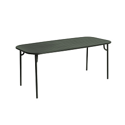 M0743318 La Petite Friture WEEK-END Прямоугольный стол садовый металлический серо-зеленый