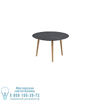 ОБЕДЕННЫЙ СТОЛ STYLETTO STANDARD Ø 120 СМ, НОЖКИ ИЗ ТИКА, КЕРАМИЧЕСКАЯ СТОЛЕШНИЦА NERO MARQUINA Royal Botania
