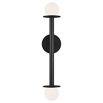 Nodes Double Sconce полуночный черный с белым стеклом