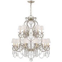 Adrianna Medium Chandelier античное серебряное покрытие и хрусталь с шелковыми абажурами