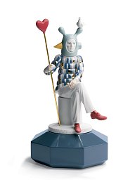 Фарфоровая скульптура влюблённого с красным сердцем The Lover III Lladro, дизайн Jaime Hayon 01007254
