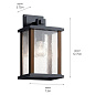 Marimount 12.75" 1 Light Outdoor Wall Light with Clear Ribbed Glass Black уличный настенный светильник 59017BK Kichler — фото 5