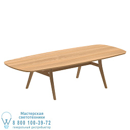 Стол Zidiz 300x120 см, овальный, с покрытием из алюминия, золотого тика и столешницей из золотого тика ceram Royal Botania