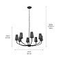Adeena 36.5" 8 Light Chandelier Black люстра 52509BK Kichler — фото 10