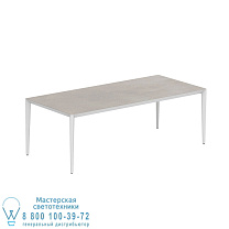 СТОЛ U-NITE 220X100CM БЕЛЫЙ С КЕРАМИЧЕСКОЙ СТОЛЕШНИЦЕЙ ИЗ CEMENTO LUMINOSO Royal Botania