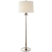 Beaumont Floor Lamp патинированное серебряное покрытие с льняным абажуром