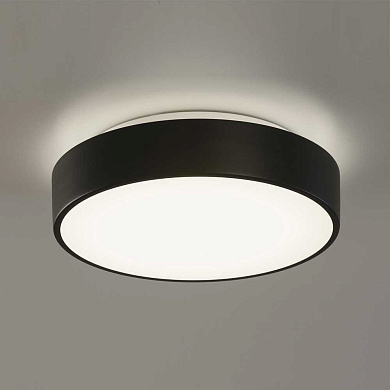 потолочный светильник встраиваемый, чёрный корпус с рассеивателем