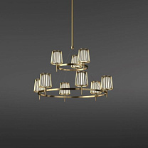JULIA CHANDELIER, 9 SHADES, D. 70/130CM, BRASS