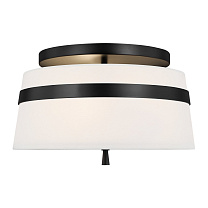 Cordtlandt Small Semi-Flush Mount состаренное железо с льняными абажурами