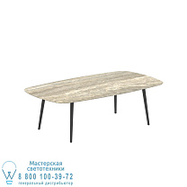 НИЗКИЙ ОБЕДЕННЫЙ СТОЛ STYLETTO 220x120CM АЛЮМИНИЕВЫЕ НОЖКИ АНТРАЦИТОВЫЙ КЕРАМИЧЕСКИЙ СТОЛЕШНИЦА TRAVERTINO Royal Botania