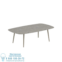 НИЗКИЙ ОБЕДЕННЫЙ СТОЛ STYLETTO 220X120CM, АЛЮМИНИЕВЫЕ НОЖКИ, ПЕСОЧНАЯ КЕРАМИКА, СТОЛЕШНИЦА CEPPO DOLOMITICA Royal Botania