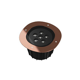Flos A-Round круглый наземный уличный прожектор с широким медным ободом и несколькими LED-модулями