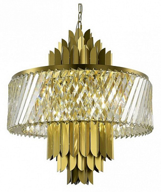 подвесной светильник с хрустальными элементами латунь