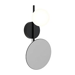 Бра Favourite Venus 4563-1W — чёрное бра с матовым шаром, зеркалом и выключателем