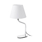 24008-13 ETERNA CHROME TABLE LAMP WHITE LAMPSHADE настольная лампа Faro barcelona