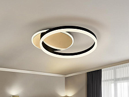 потолочный светильник с двойным кольцом и встроенной LED-подсветкой