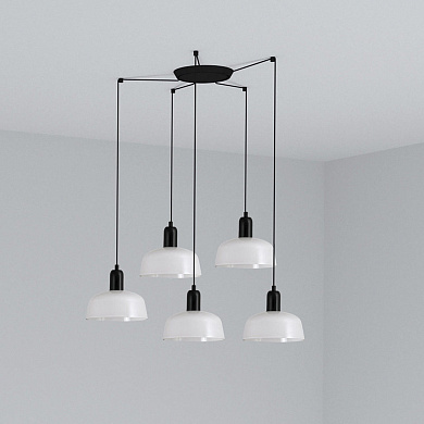 подвесной светильник белый с пятью плафонами