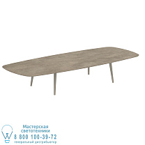 ВЫСОКИЙ СТОЛ STYLETTO 300X120CM, АЛЮМИНИЕВЫЕ НОЖКИ, ПЕСОЧНАЯ КЕРАМИЧЕСКАЯ СТОЛ TERRA SABBIA Royal Botania