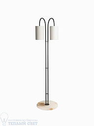 FL-ELBA-BRNZ-SLR-EU Heathfield Elba торшер с двойными изогнутыми плафонами и хромированной арматурой