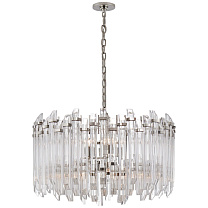Adele Large Wide Drum Chandelier полированный никель с прозрачным акрилом