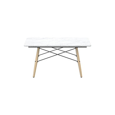 21052022 Eames Vitra Стол квадратный мрамор белый/светлый ясень