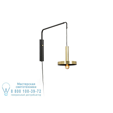 20168 WHIZZ Satin gold and black extensible wall lamp настенный светильник Faro barcelona