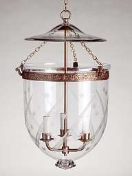 CL0305.BR Vaughan Glass подвесной фонарь из стекла и латуни с овальным корпусом