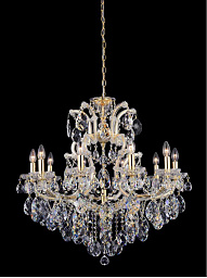 ISABEL SP11 GOLD/TRANSPARENT Crystal Lux ISABEL подвесная люстра с множеством рожков и прозрачными подвесками из хрусталя