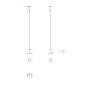 LD0811R3 Zafferano Аксессуар для PENCIL MODULO LUCE Подвесные кронштейны 2, набор из 2 шт., кортеновская сталь — фото 1