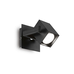 073569 Ideal lux Mouse настенно-потолочный светильник черный с геометрическим корпусом и утопленным источником света