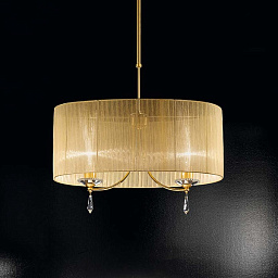 9027TS/2S Gold ambra IDL Fashion потолочная люстра с тканевым абажуром цвета амбра