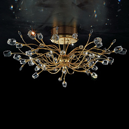 IDL Rosetta 324/10PF Gold Clear roses/Clear prisms потолочный светильник