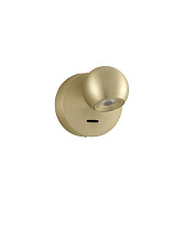 Gold Aluminim & Steel LED 6Watt 220-240Volt 390LmIP20 3000K Switch On/Off D:9 W: 11 H:11 cm