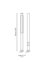 TOPA 320-1 LED GALVANISED 340 x 25 x 25 cm; TOPA 320-1 LED CORTEN VOL 0,213 m3; TOPA 320-1: SET OF BOLT FIXTURES 3