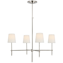 Bryant Large Chandelier полированный никель с льняными абажурами