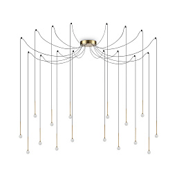 284019 Ideal lux Lucciola подвесной светильник с латунными подвесами и декоративными световыми нитями