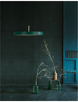 Matt Green Aluminium & Acrylic White Fabric Wire LED 37 Watt 220-240 Volt 2590Lm 3000K IP20 D: 50 H: 130 cm