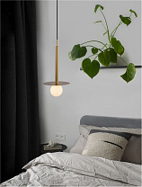 Opal Glass Brass Gold Metal LED G9 1x5 Watt 100-240Volt IP20 Bulb Excluded D: 22 H: 150 cm