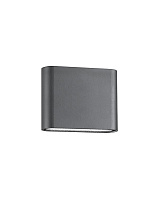 Dark Gray Aluminium Glass Diffuser LED 2x3 Watt 480Lm 3000K 220-240 Volt 50Hz Beam 2x60° IP54 Light Up & Down L: 12 W: 3 H: 10 cm