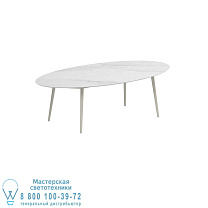 STYLETTO СТАНДАРТНЫЙ ОБЕДЕННЫЙ СТОЛ 250X130CM АЛЮМИНИЕВЫЕ НОЖКИ ГРИБ КЕРАМИЧЕСКАЯ СТОЛЕШНИЦА BIANCO STATUARIO Royal Botania