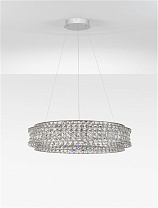 Triac Dimmable Chrome Metal & Crystal LED 74Watt 220-240Volt 5920Lm IP20 3500K D:80 H:120 cm